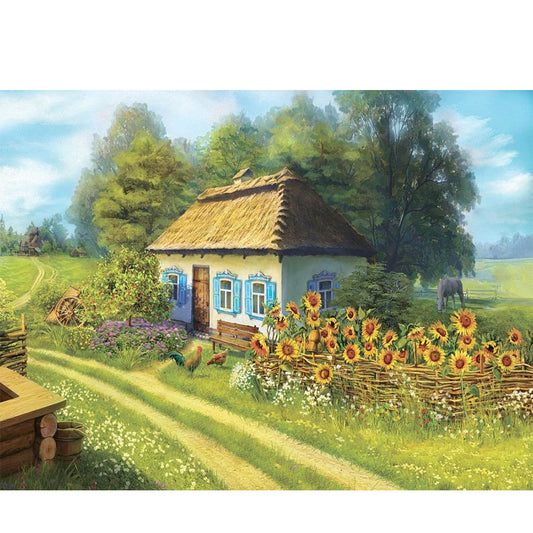 Village House - Full Round Drill Diamond Painting 50*40CM