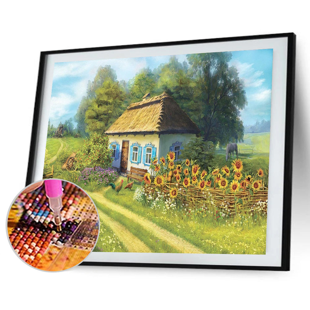 Village House - Full Round Drill Diamond Painting 50*40CM