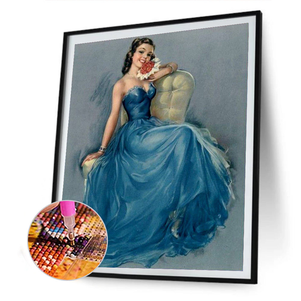 Dress Woman - Full Round Drill Diamond Painting 30*40CM