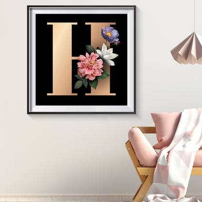 Flower Letter - Full Round Drill Diamond Painting 30*30CM