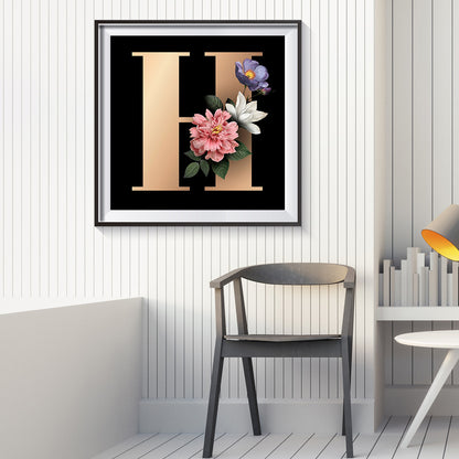 Flower Letter - Full Round Drill Diamond Painting 30*30CM