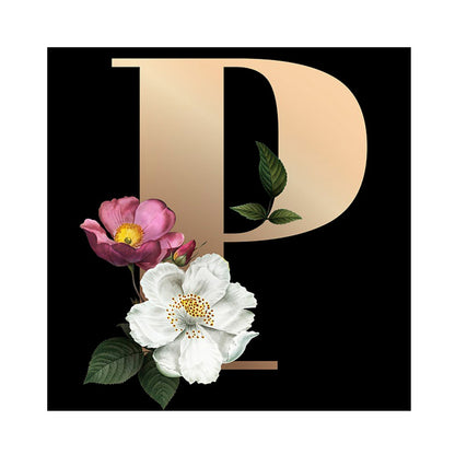 Flower Letter - Full Round Drill Diamond Painting 30*30CM