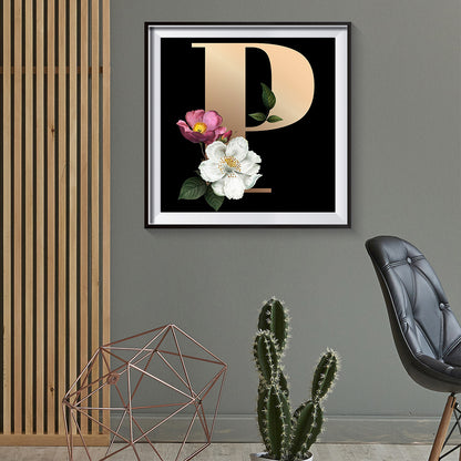 Flower Letter - Full Round Drill Diamond Painting 30*30CM