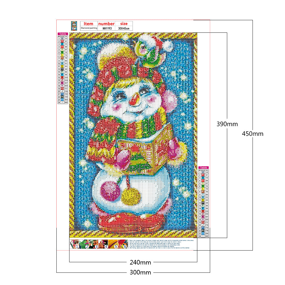 Snowman - Full Round Drill Diamond Painting 30*45CM