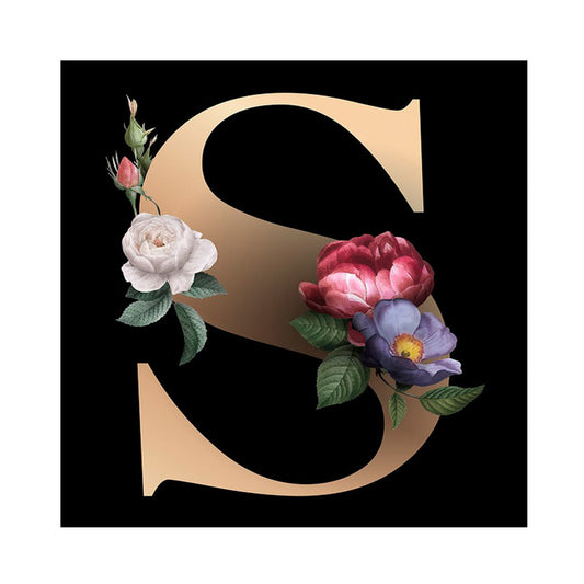 Flower Letter - Full Round Drill Diamond Painting 30*30CM