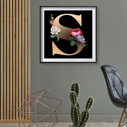 Flower Letter - Full Round Drill Diamond Painting 30*30CM