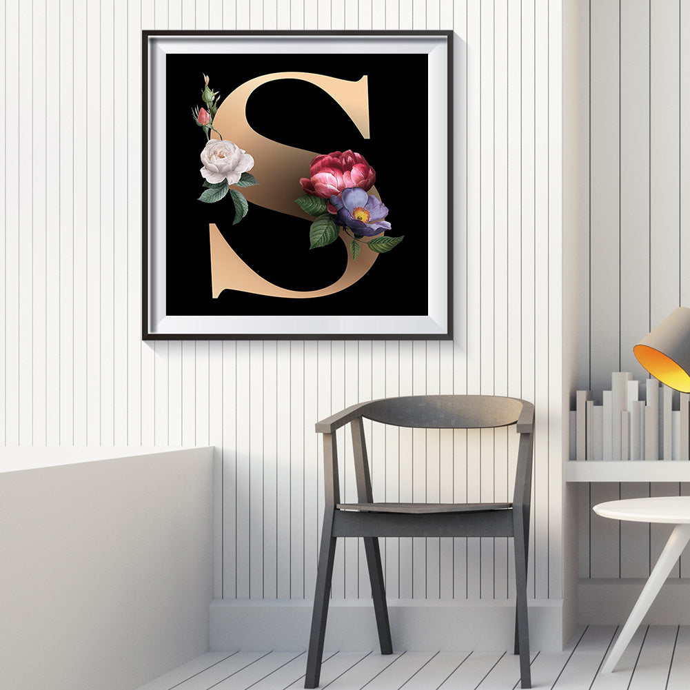 Flower Letter - Full Round Drill Diamond Painting 30*30CM