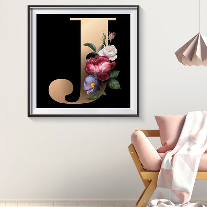 Flower Letter - Full Round Drill Diamond Painting 30*30CM