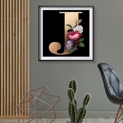 Flower Letter - Full Round Drill Diamond Painting 30*30CM