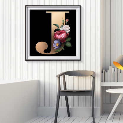 Flower Letter - Full Round Drill Diamond Painting 30*30CM