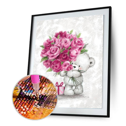 Bouquet Bear - Full Round Drill Diamond Painting 30*40CM