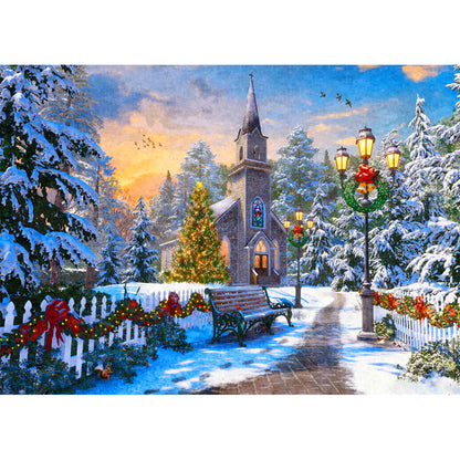 Christmas Church - Full Round Drill Diamond Painting 70*50CM