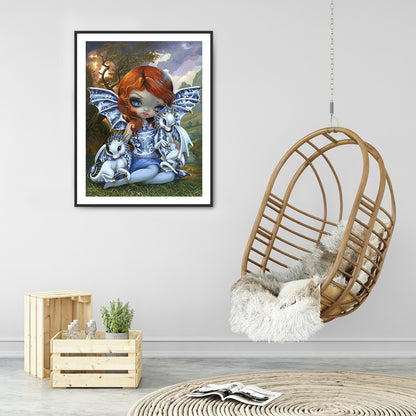 Cartoon Girl - Full Round Drill Diamond Painting 30*40CM