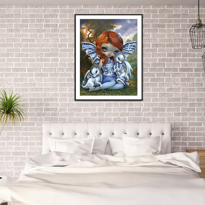 Cartoon Girl - Full Round Drill Diamond Painting 30*40CM