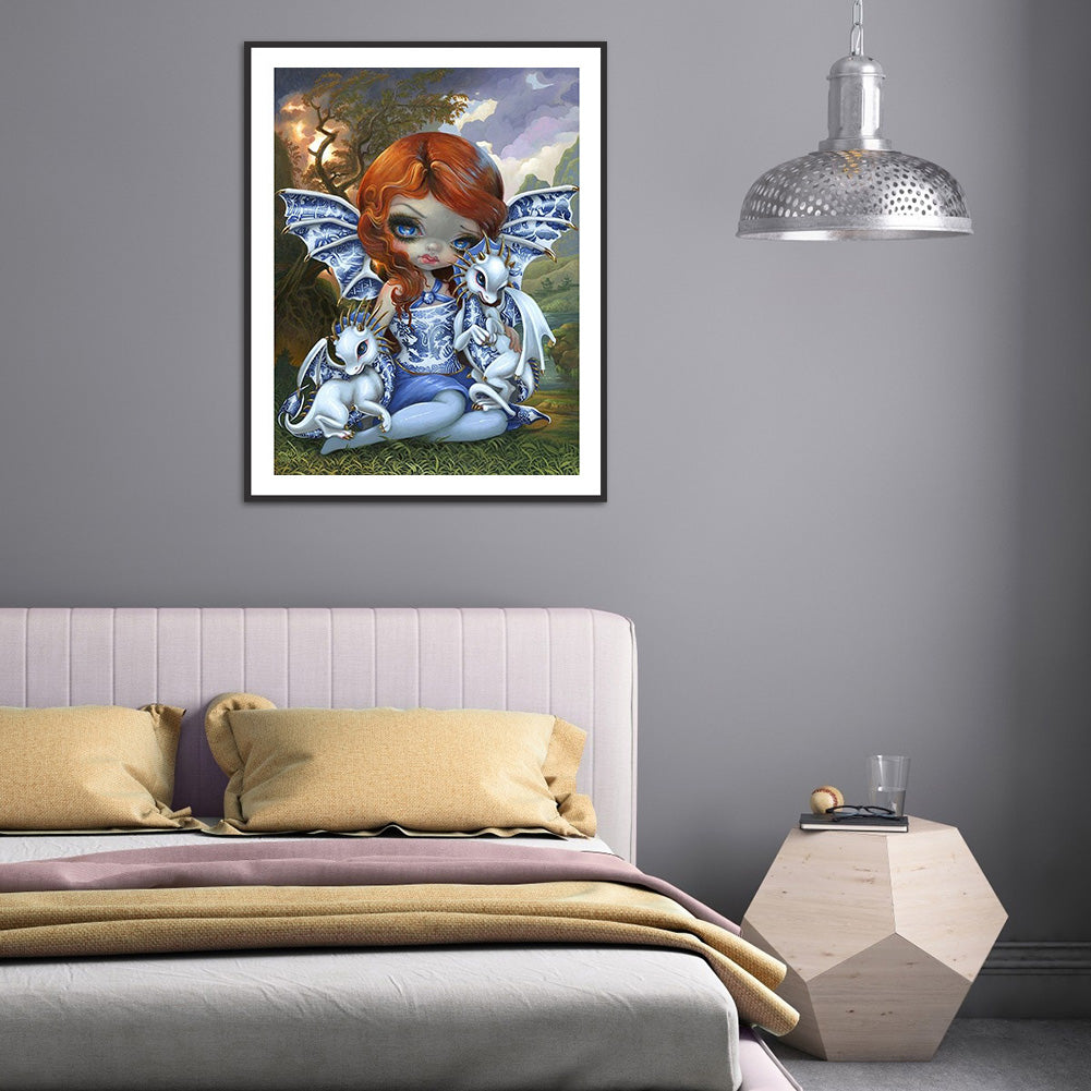 Cartoon Girl - Full Round Drill Diamond Painting 30*40CM