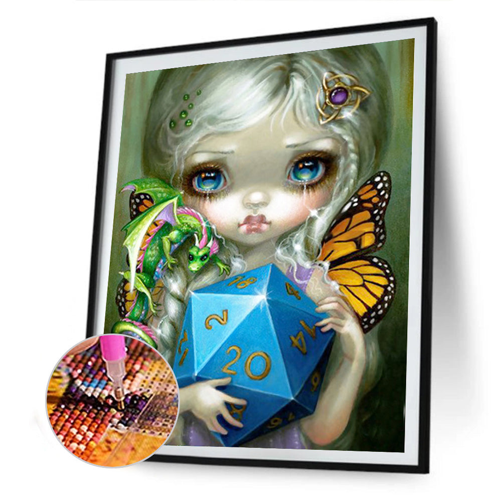 Cartoon Girl - Full Round Drill Diamond Painting 30*40CM