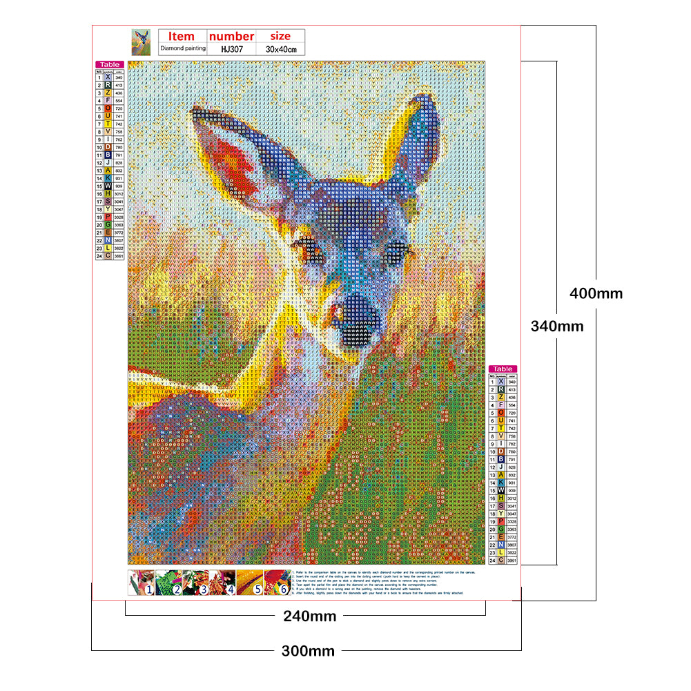 Deer - Full Round Drill Diamond Painting 30*40CM