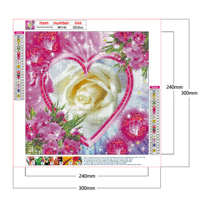 Love Rose - Full Round Drill Diamond Painting 30*30CM