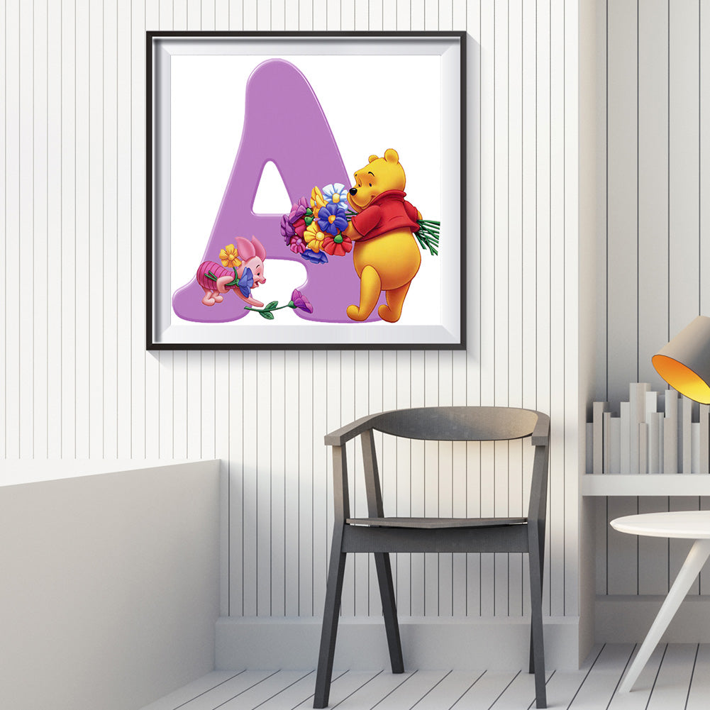 Bear Letter - Full Round Drill Diamond Painting 30*30CM