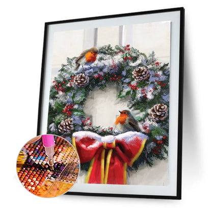 Christmas Wreath - Full Round Drill Diamond Painting 40*50CM