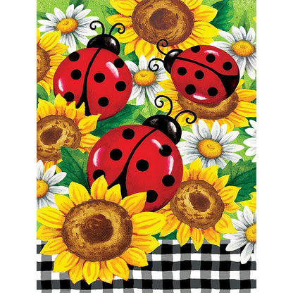 Sunflower Ladybug - Full Round Drill Diamond Painting 30*40CM