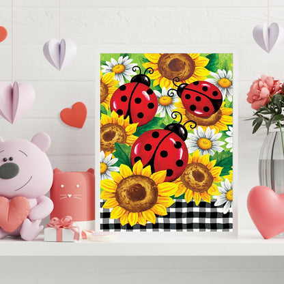 Sunflower Ladybug - Full Round Drill Diamond Painting 30*40CM