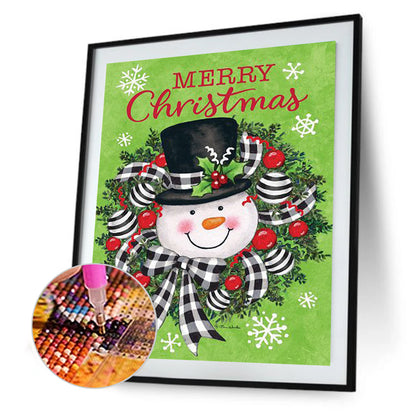 Snowman Wreath - Full Round Drill Diamond Painting 30*40CM