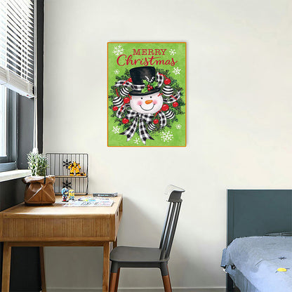 Snowman Wreath - Full Round Drill Diamond Painting 30*40CM