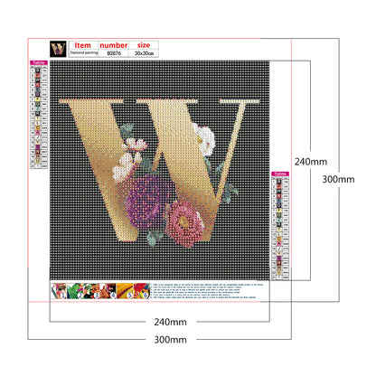 Letter - Full Round Drill Diamond Painting 30*30CM