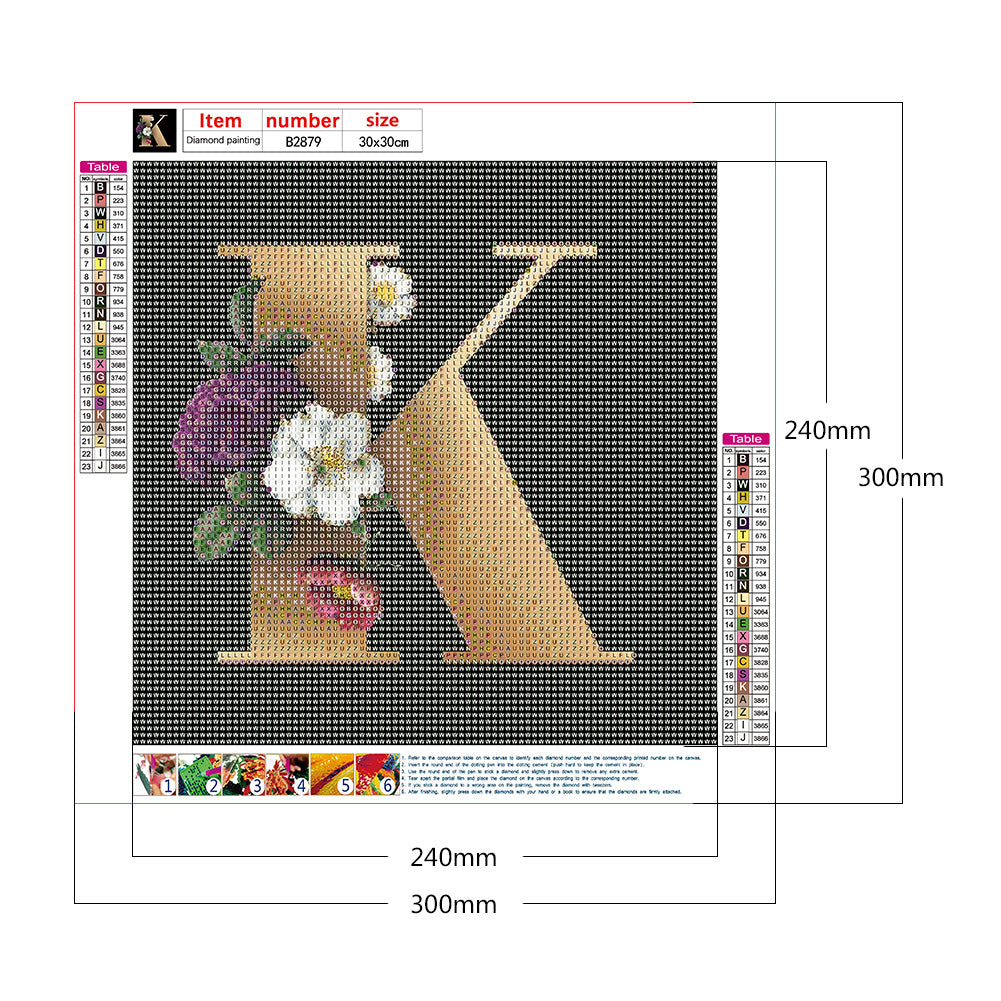 Letter - Full Round Drill Diamond Painting 30*30CM