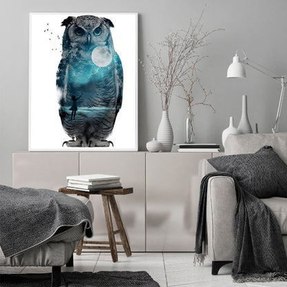 Moon Owl - Full Square Drill Diamond Painting 40*50CM