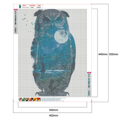Moon Owl - Full Square Drill Diamond Painting 40*50CM