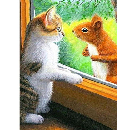 Cat Squirrel - Full Round Drill Diamond Painting 30*40CM