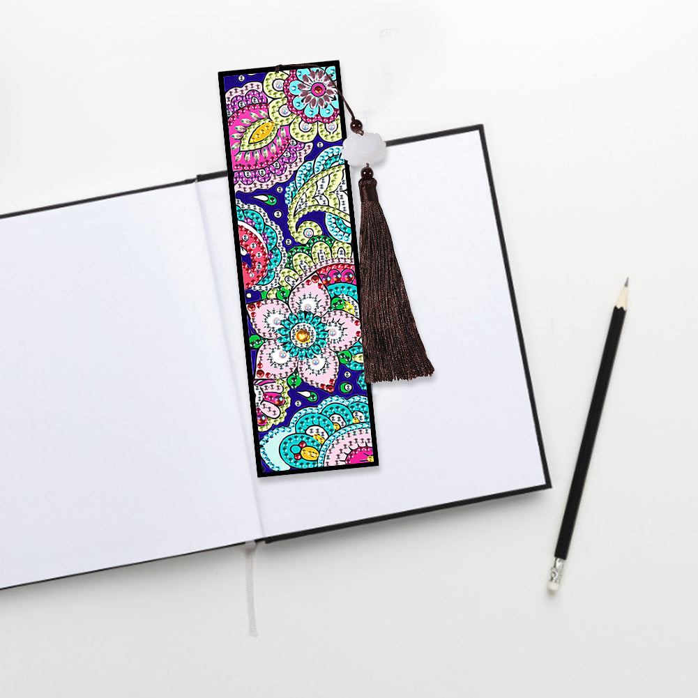 2pcs Creative DIY Diamond Painting Bookmark Special Leather Tassel Tags Art