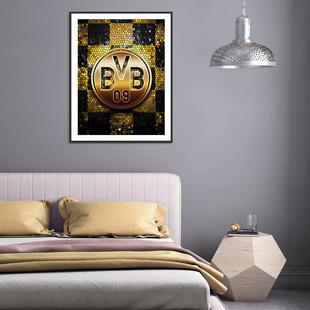 Dortmund Badge - Full Round Drill Diamond Painting 30*40CM