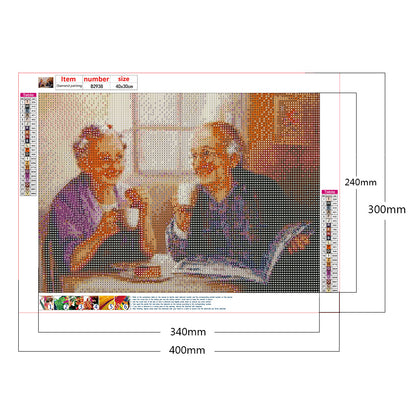 Old Couple - Full Round Drill Diamond Painting 40*30CM