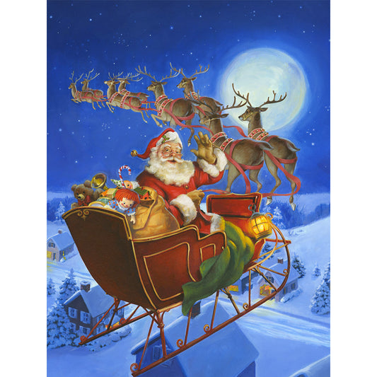 Santa Sleigh - Full Round Drill Diamond Painting 30*40CM