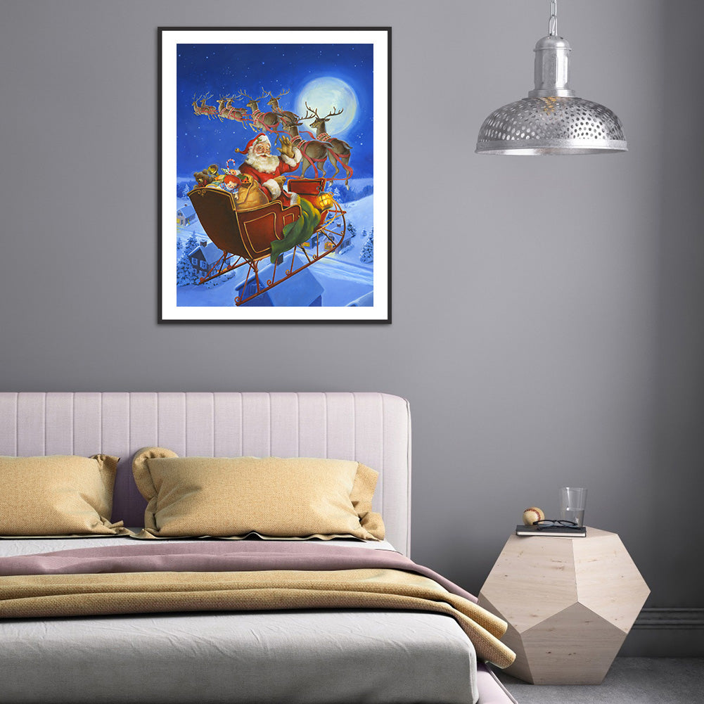 Santa Sleigh - Full Round Drill Diamond Painting 30*40CM