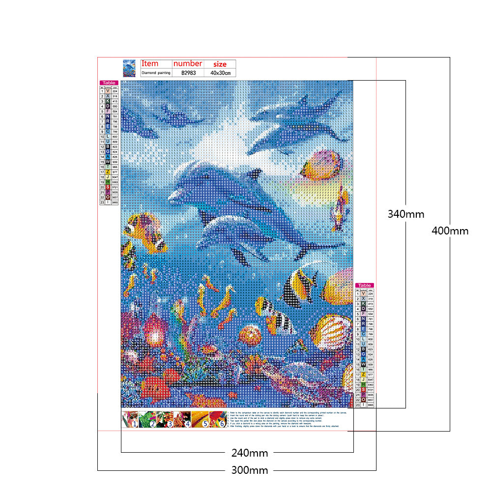 Shark - Full Round Drill Diamond Painting 30*40CM
