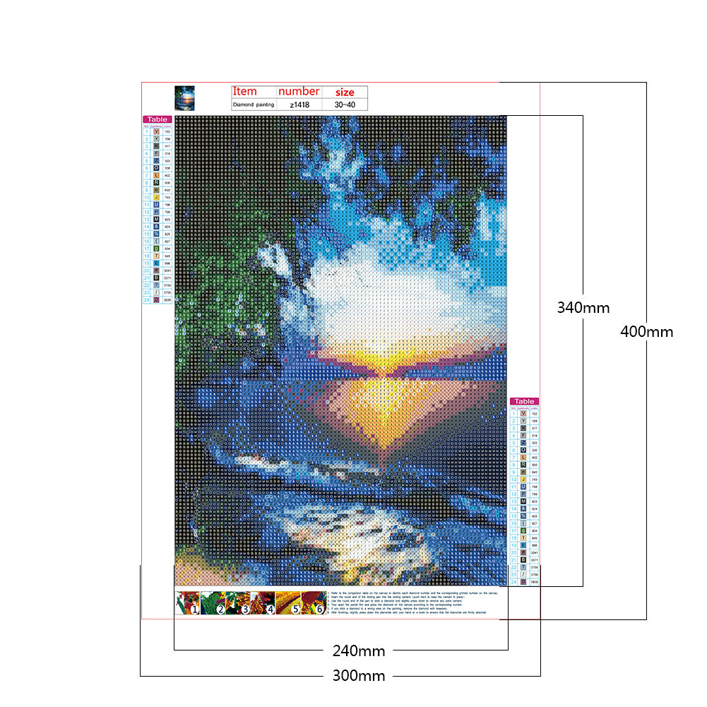 Sunrise Sunset - Full Round Drill Diamond Painting 30*40CM