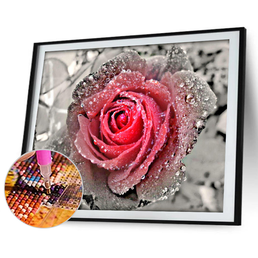 Rose Flower - Full Round Drill Diamond Painting 40*30CM