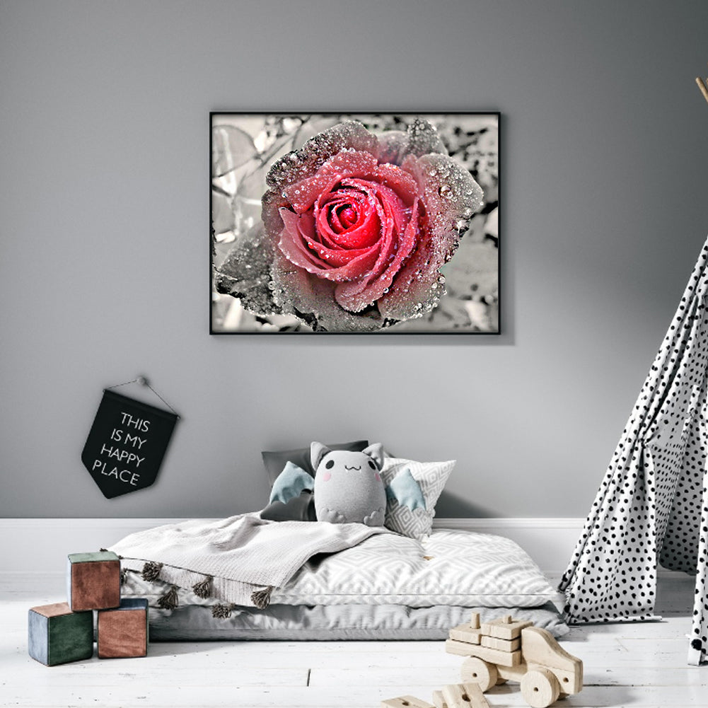 Rose Flower - Full Round Drill Diamond Painting 40*30CM