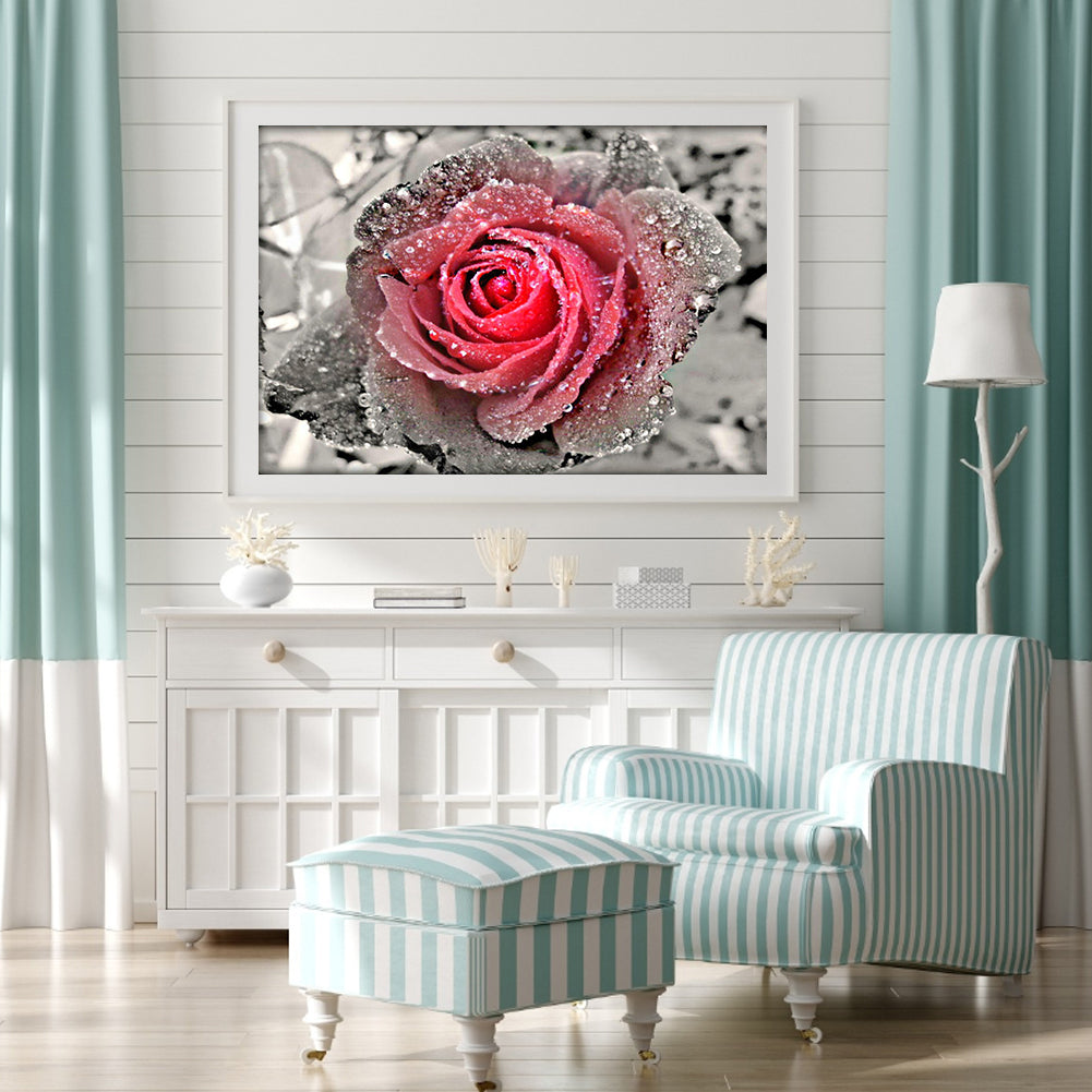 Rose Flower - Full Round Drill Diamond Painting 40*30CM