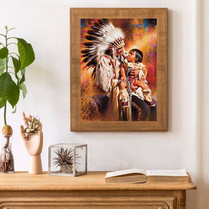 Indians Tribe - Full Round Drill Diamond Painting 40*50CM