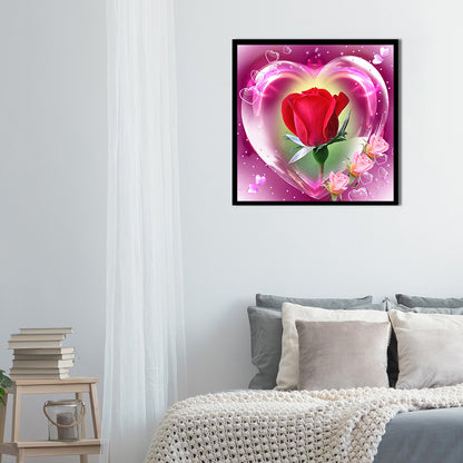 Heart Rose - Full Square Drill Diamond Painting 30*30CM