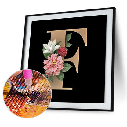 Flower Letter - Full Round Drill Diamond Painting 30*30CM