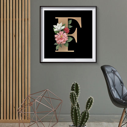 Flower Letter - Full Round Drill Diamond Painting 30*30CM