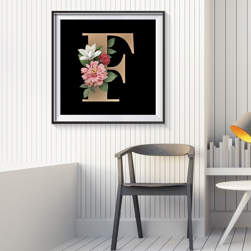 Flower Letter - Full Round Drill Diamond Painting 30*30CM