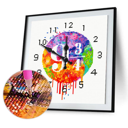 Full Round Drill Diamond Clock DIY Art Mosaic Clocks Kit Home Bedroom Decor