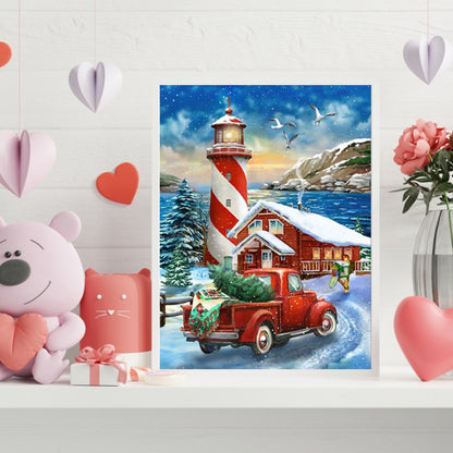 Car Lighthouse - Full Round Drill Diamond Painting 30*40CM